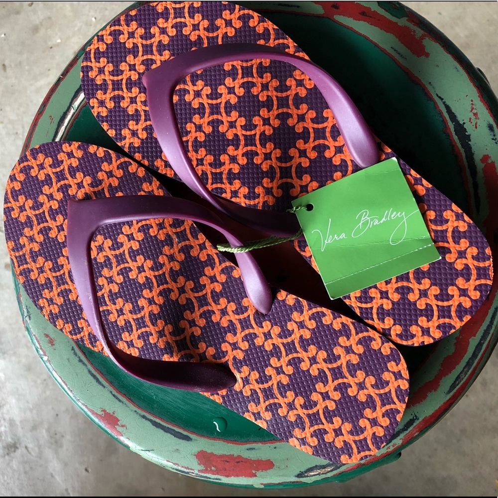 Vera Bradley Safari Sunset flip flops